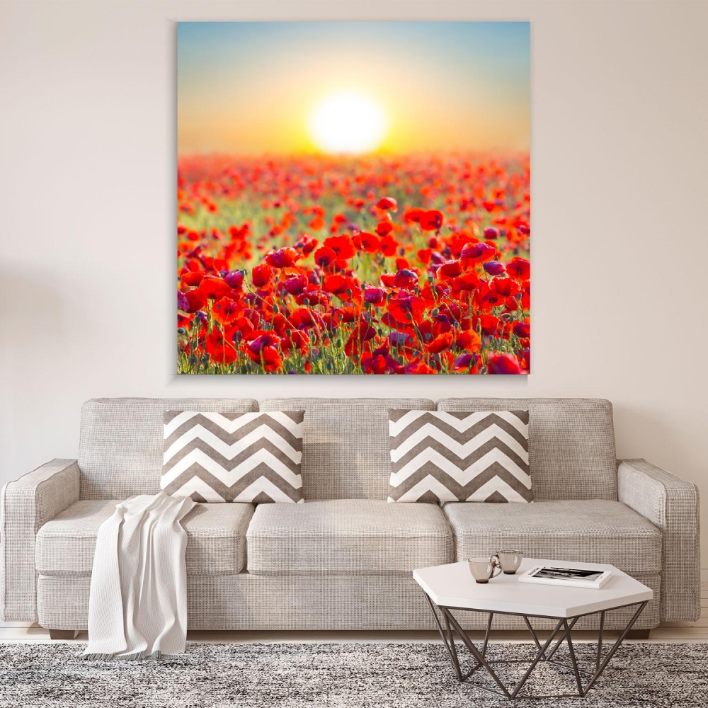 

Картина на холсте Природа Red Poppy Field 100х100 см.