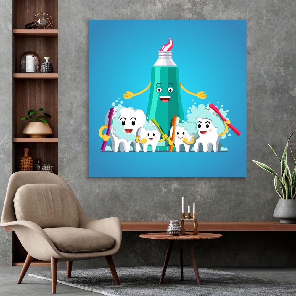 

Картина на холсте Стоматология Happy Family Of Teeth 30х40 см.