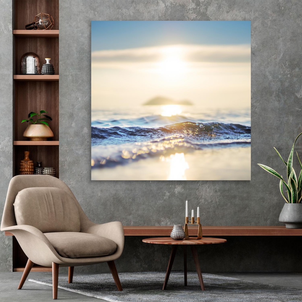 

Картина на холсте Природа Sea ​​Wave And Sunset 80х80 см.