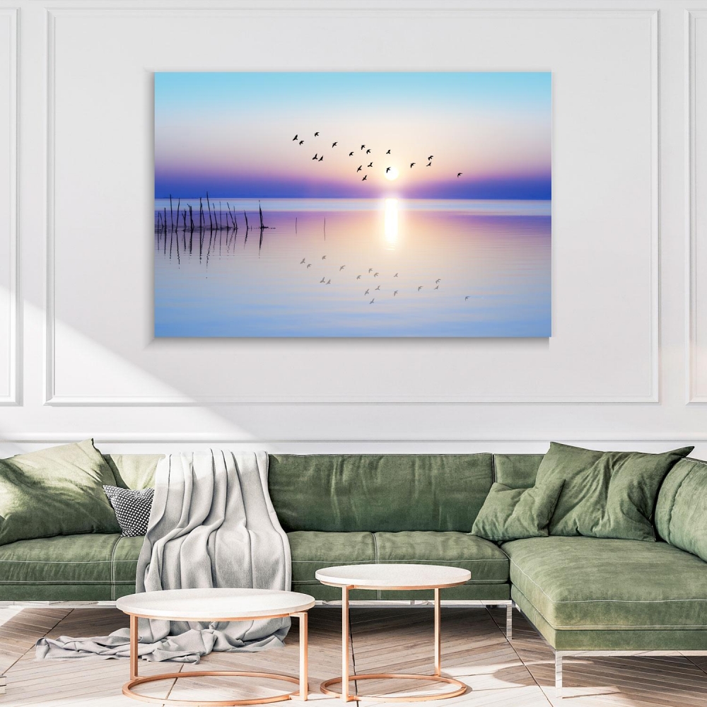

Картина на холсте Природа Sunrise Over The Lake 75х100 см.
