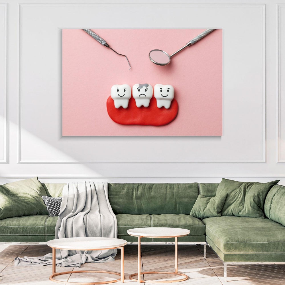 

Картина на холсте Стоматология Sad Tooth With Caries 75х100 см.