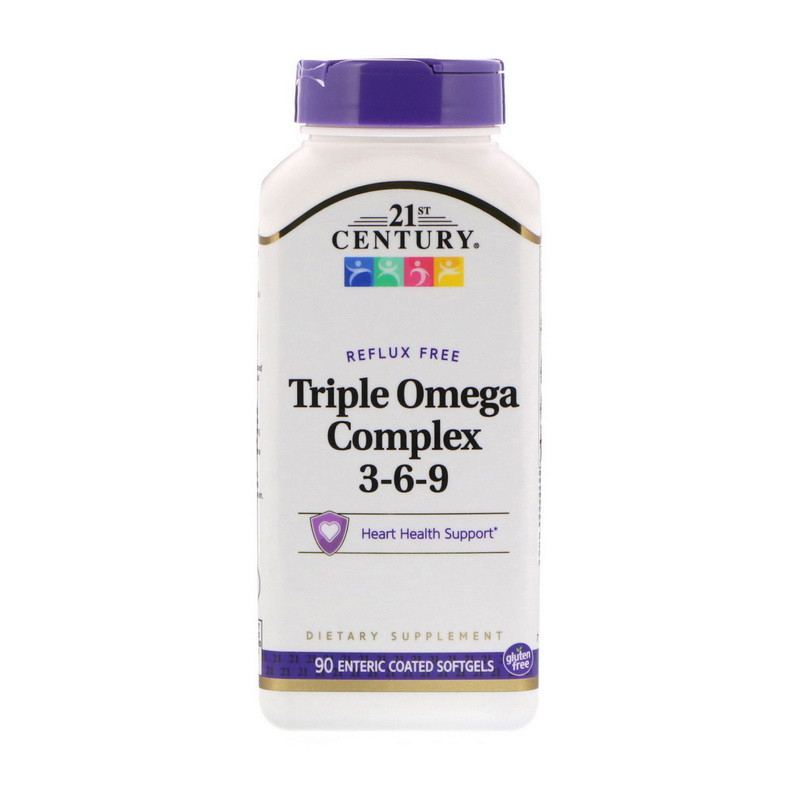 

Комплекс полиненасыщенные жирные кислоты Омега 3 6 9 21st Century Triple Omega Complex 3-6-9 (90 капсул)