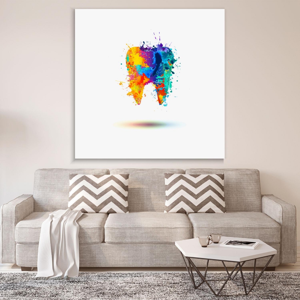 

Картина на холсте Стоматология Multicolored Tooth 110х150 см.