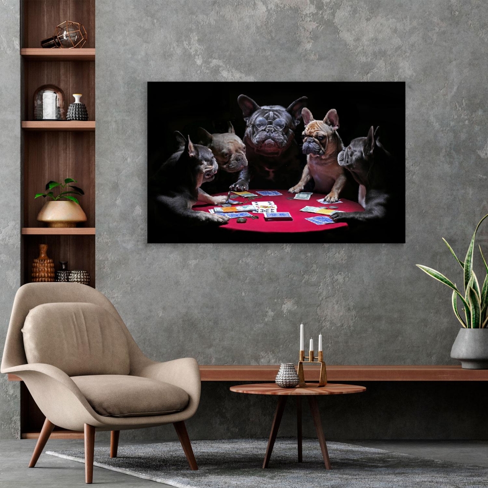 

Картина на холсте Животные Dog Poker 40х80 см.
