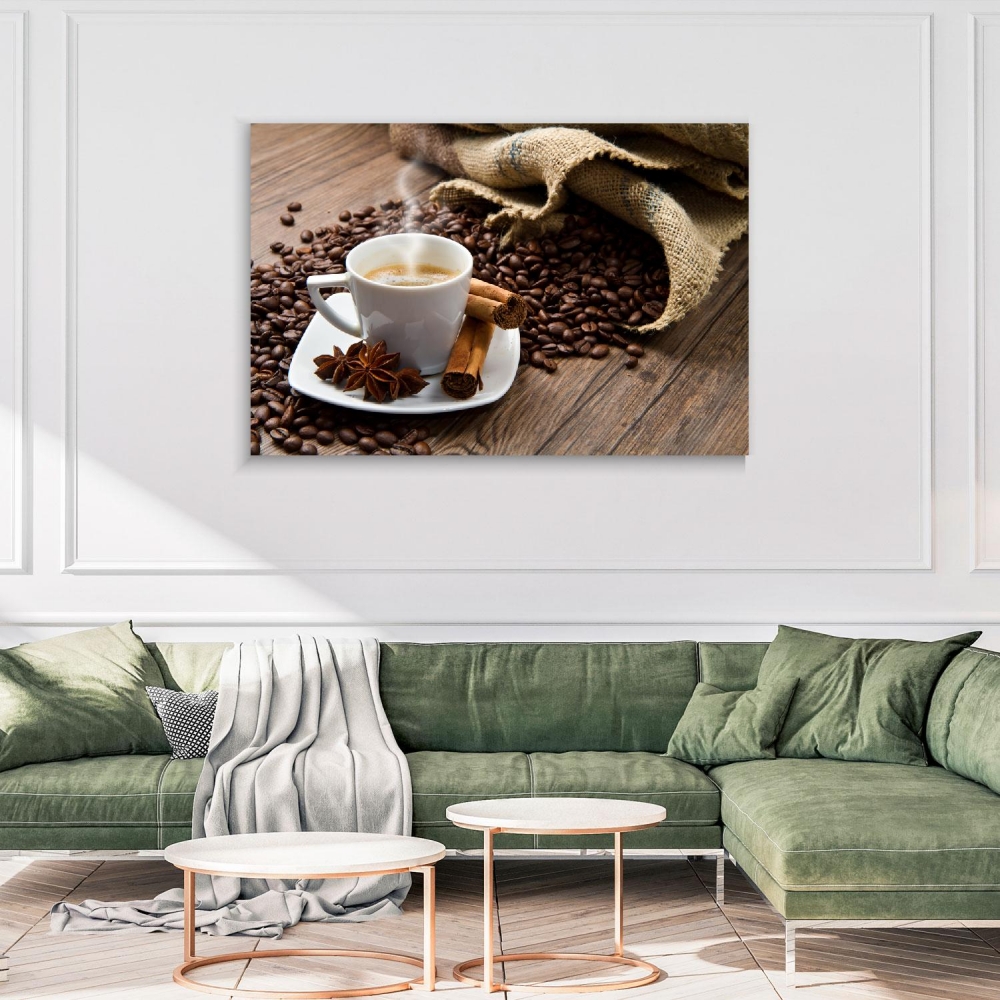 

Картина на холсте Для кухни Aroma Of Coffee 75х100 см.
