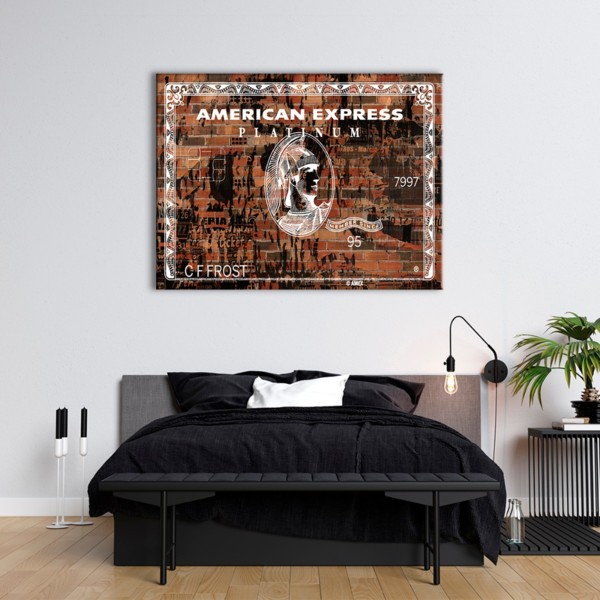 

Картина на холсте Деньги Grunge American Express 110х150 см.