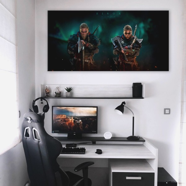 

Картина на холсте Игры Vikings Eivor 90х180 см.