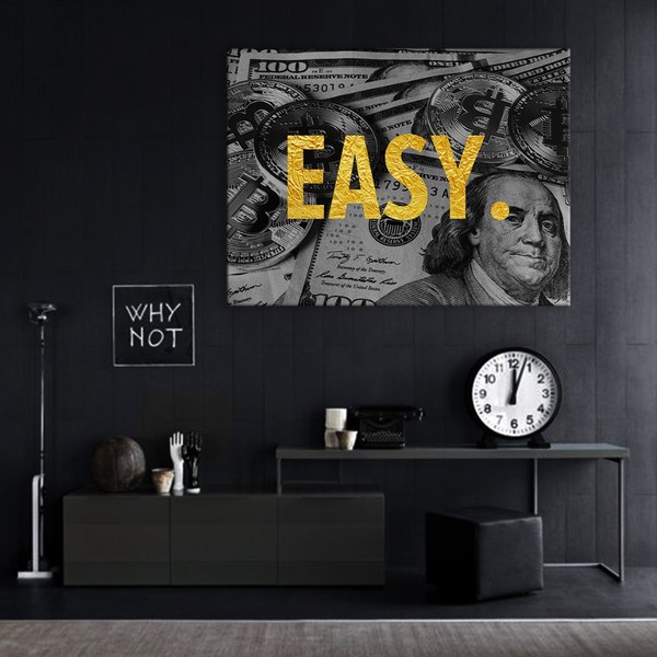 

Картина на холсте Деньги Easy Gold 110х150 см.