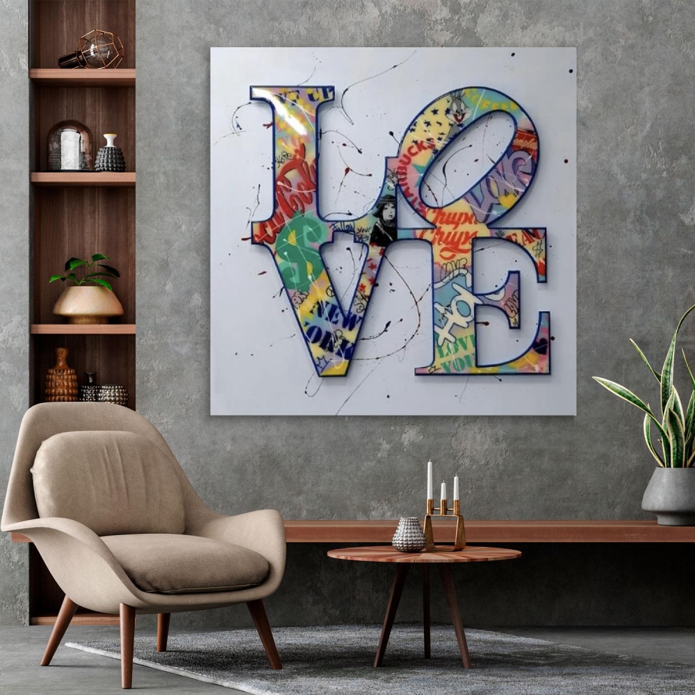 

Картина на холсте Урбан Арт Graffiti Love 100х100 см.
