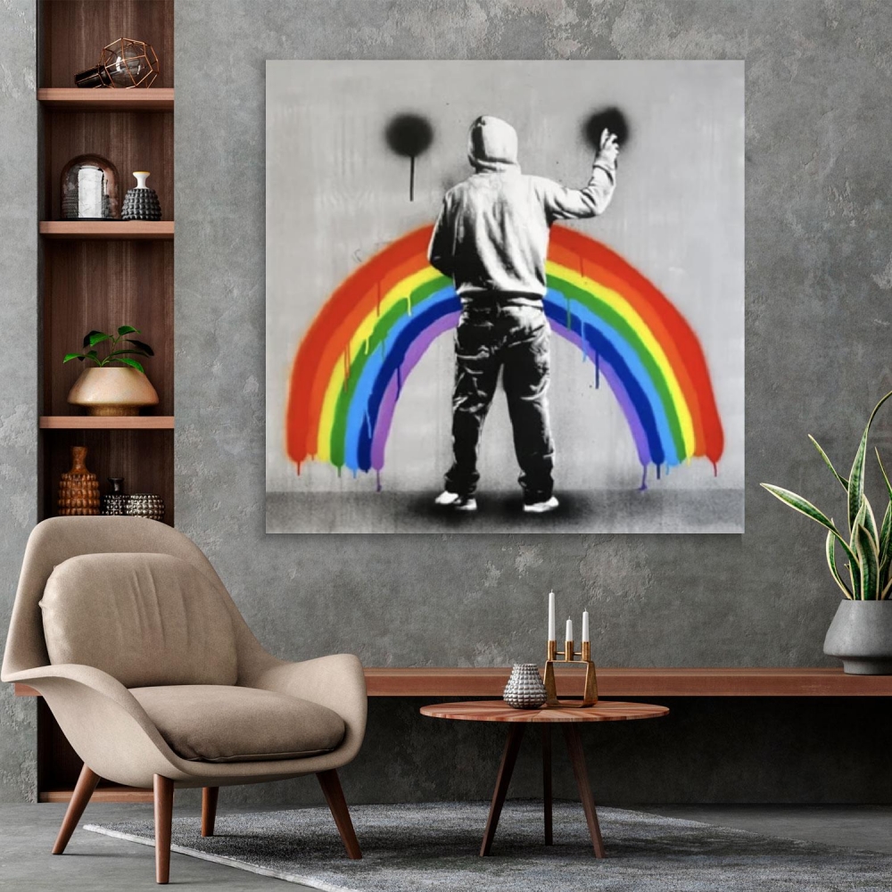 

Картина на холсте Урбан Арт Rainbow Drip Graffiti 50х50 см.