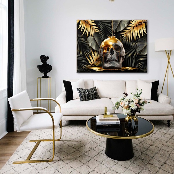 

Картина на холсте Урбан Арт Golden Skull 110х150 см.