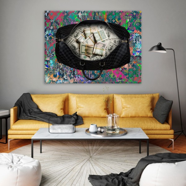 

Картина на холсте Деньги Money Bag 110х150 см.