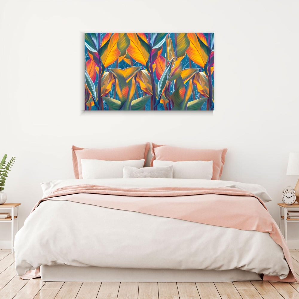 

Картина на холсте Для дома Drawn Exotic Tropical Leaves 40х80 см.
