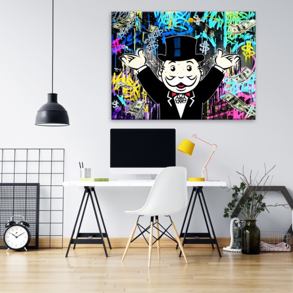 

Картина на холсте Урбан Арт Graffiti Monopoly 110х150 см.