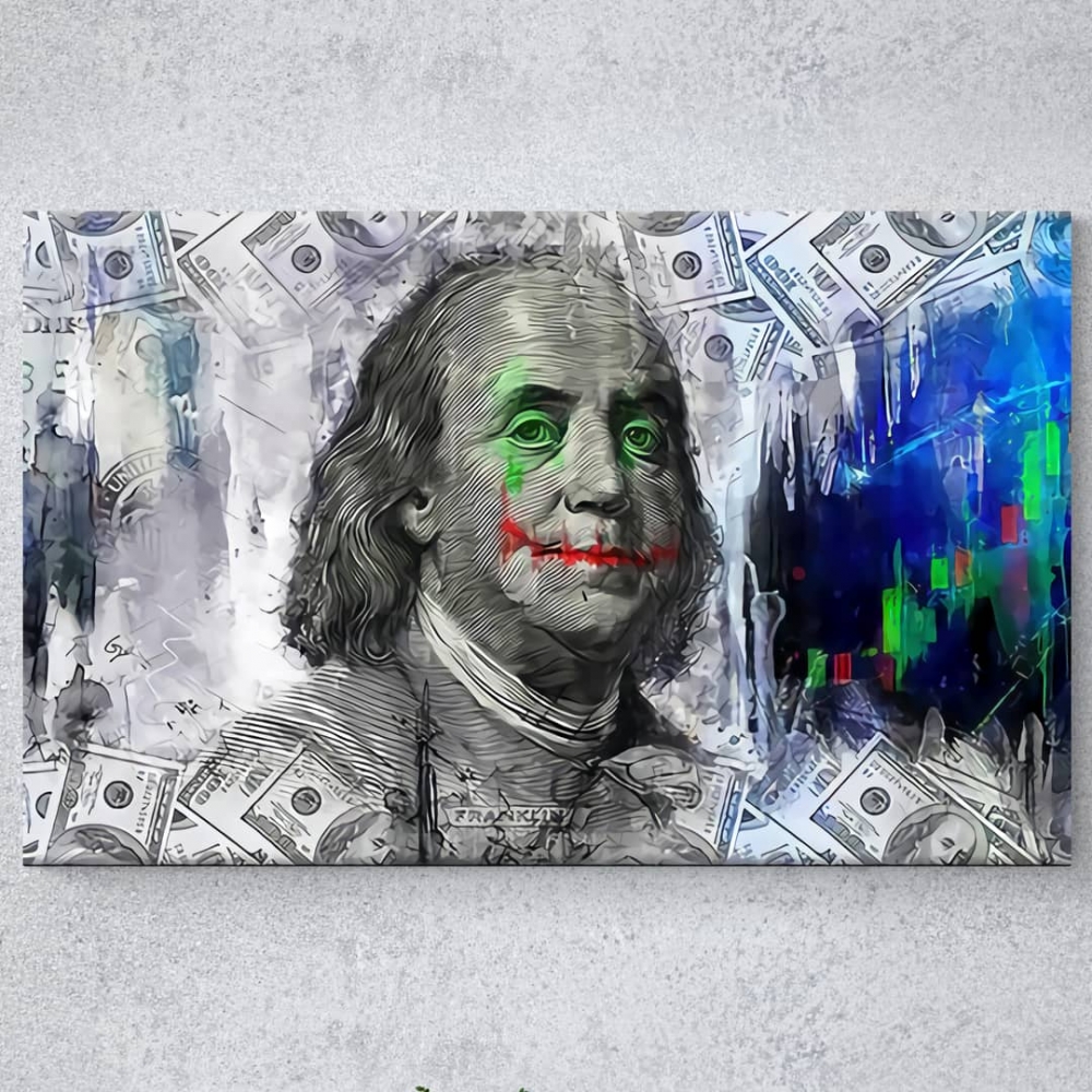 

Картина на холсте Деньги Franklin Money 60х120 см.
