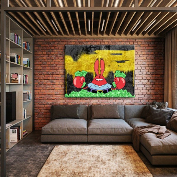 

Картина на холсте Деньги Mister Krabs 110х150 см.