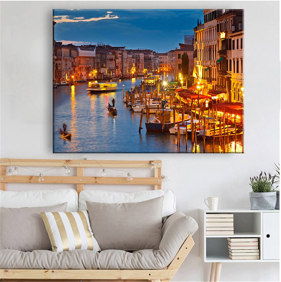 

Картина на холсте Путешествия Venice at night 110х150 см.
