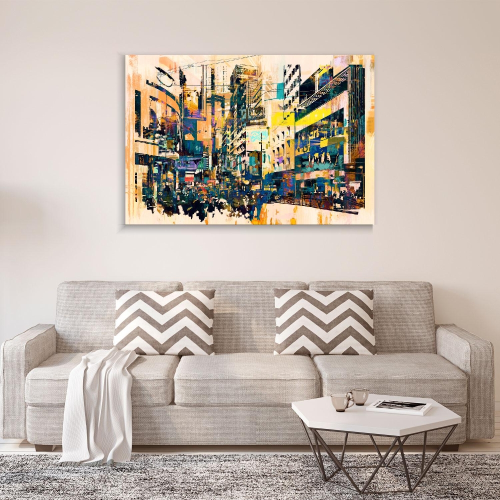 

Картина на холсте Абстракция Abstract art of cityscape 50х65 см.