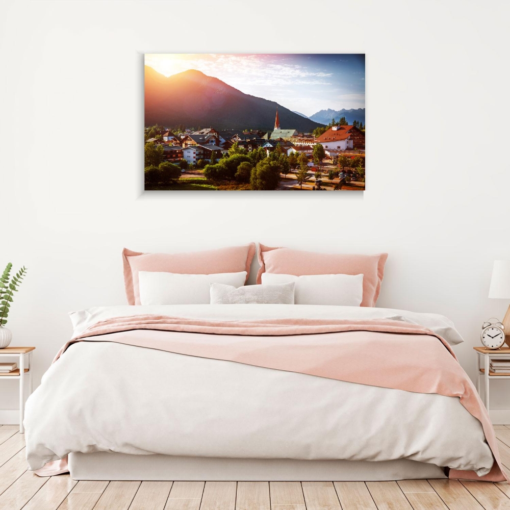 

Картина на холсте Природа Beautiful City Mountains 40х80 см.