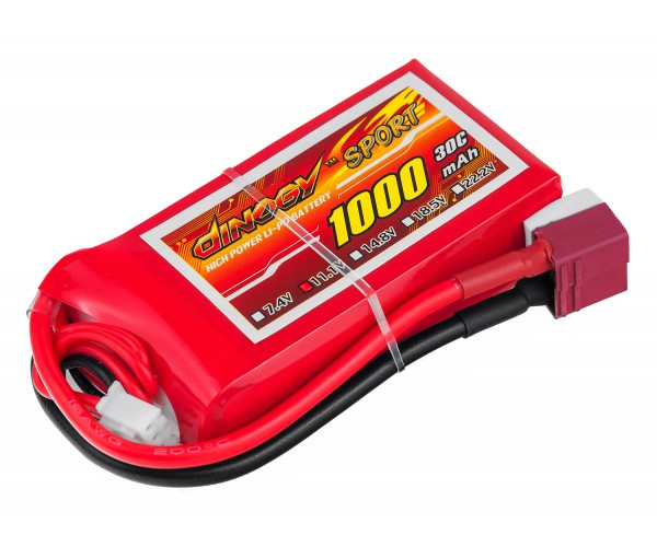 

Аккумулятор LiPo Dinogy 1000mAh 11.1V 3S 30C 18x35x68мм T-Plug