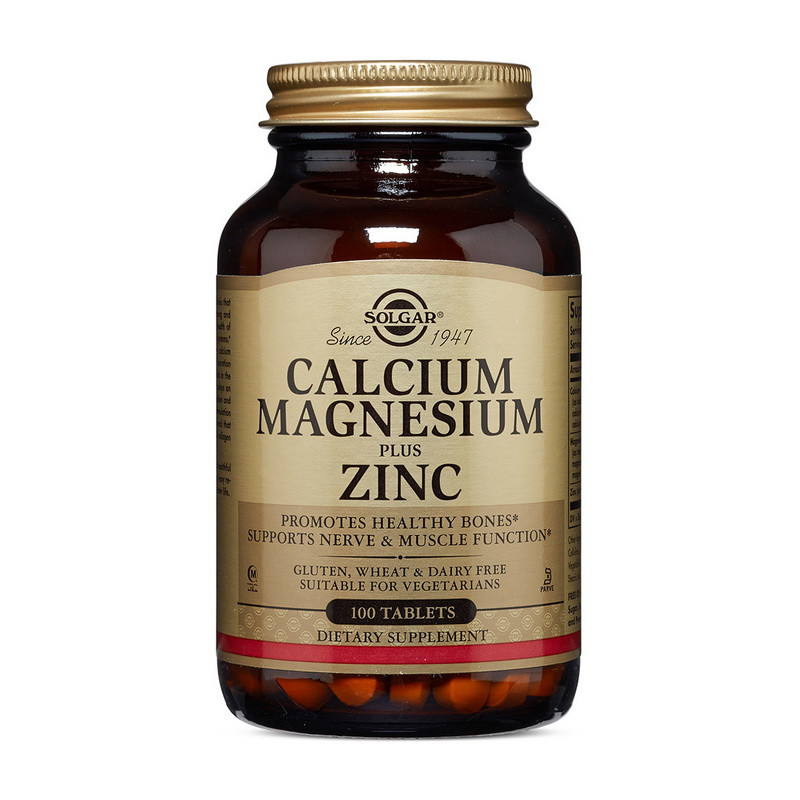 

Кальций, магний и цинк Solgar Calcium Magnesium & Zinc (100 tabs)