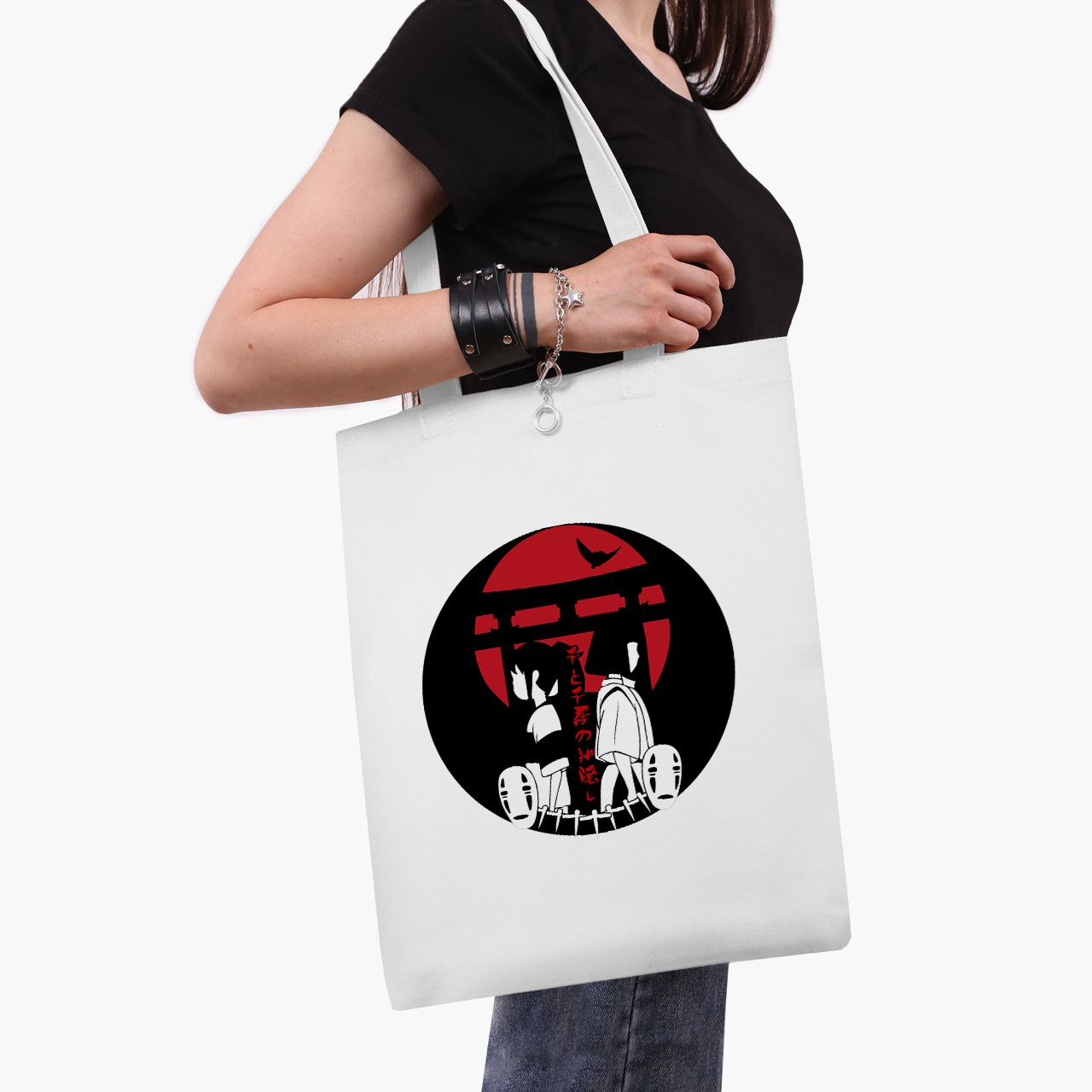 

Эко сумка шоппер Унесённые призраками Тихиро Огино Сэн и Хаку (Spirited Away Chihiro Ogino Sen and Haku) (9227-2649) 41x35 см Белый