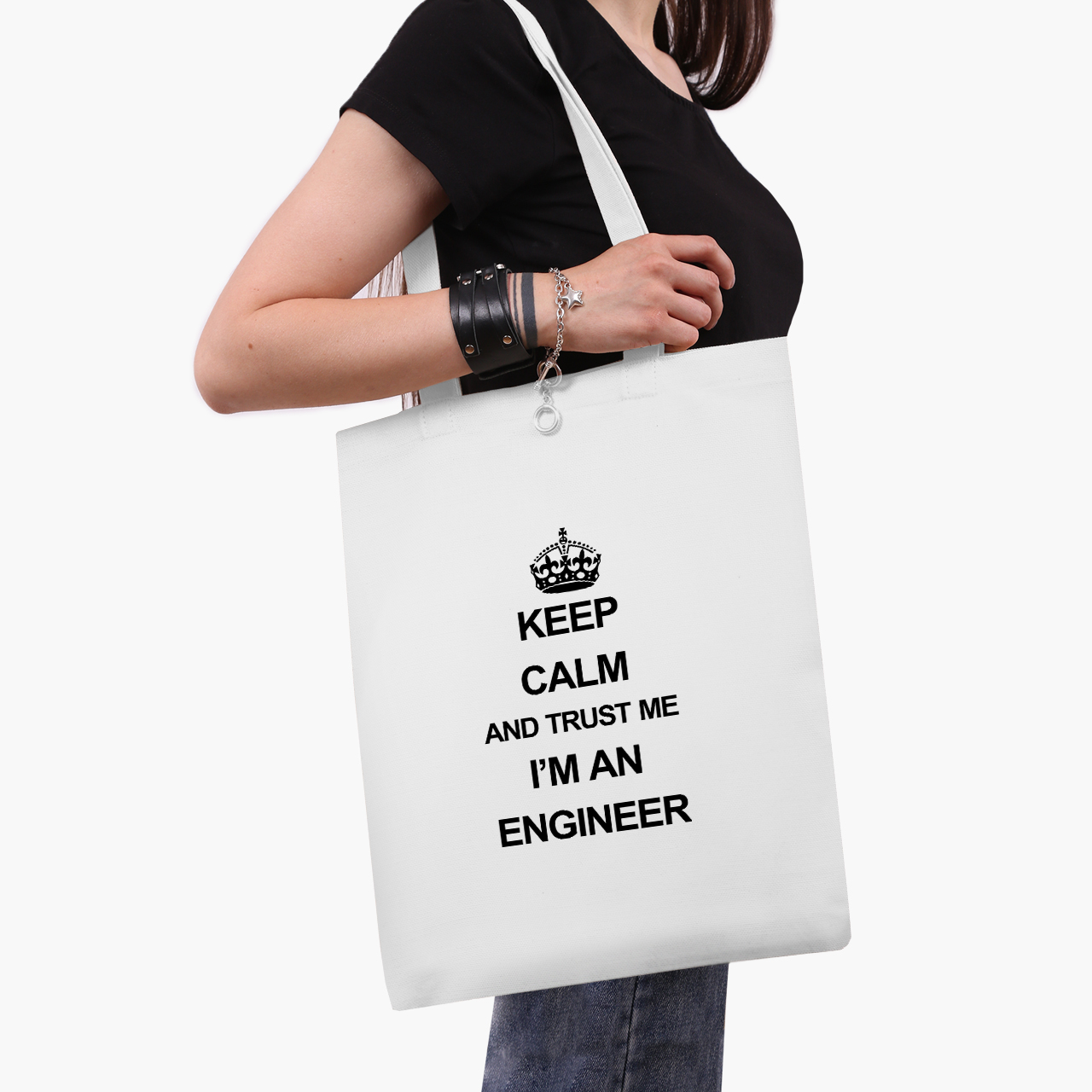 

Эко сумка шоппер Сохраняй спокойствие (Keep Calm) (9227-2008) 41x35 см Белый