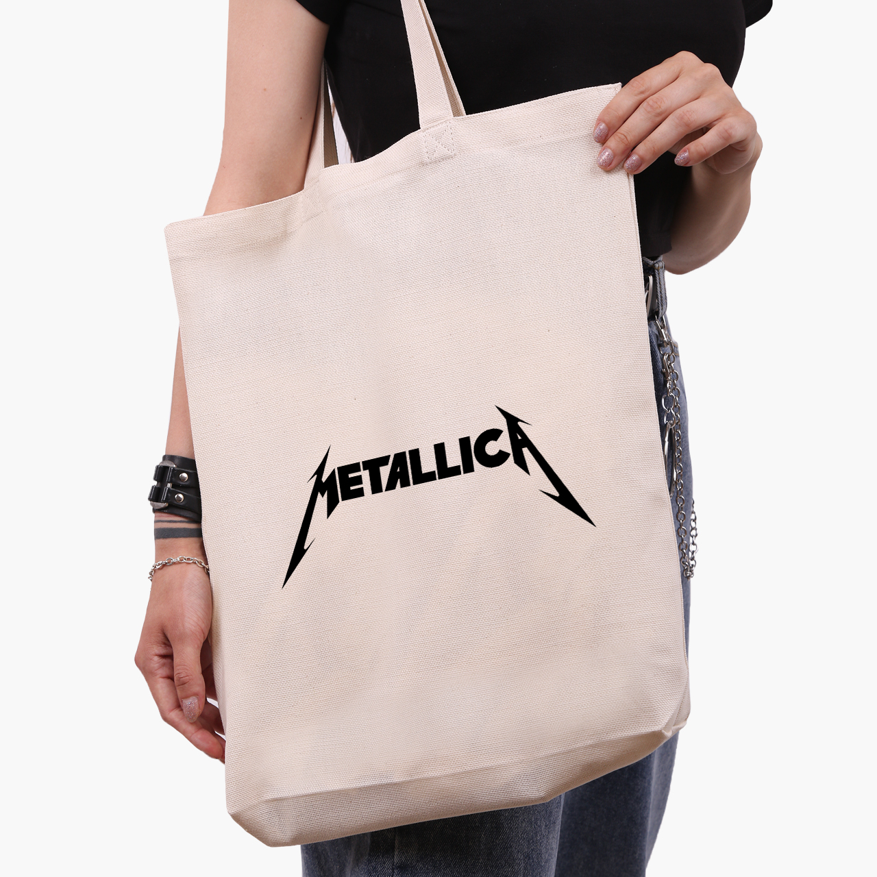 

Эко сумка шоппер Metallica (9227-1965) 41x35 см Белый