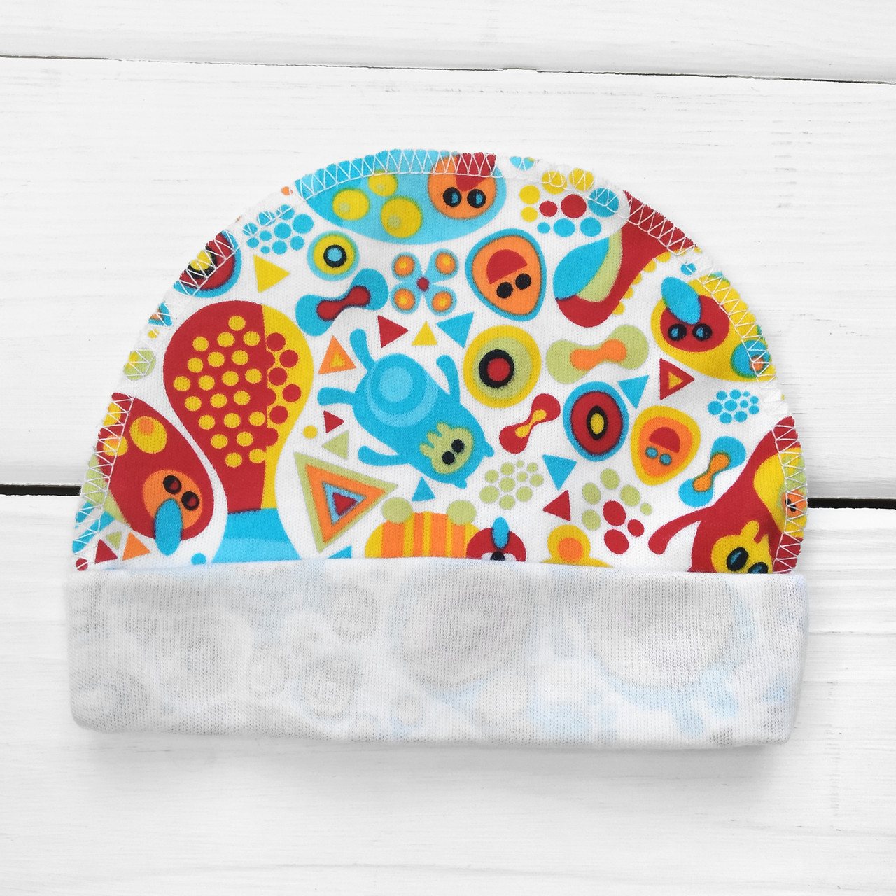 

Шапочка Malena с наружным швом интерлок голубой 38