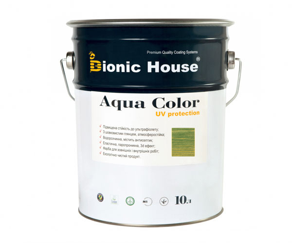 

Краска для дерева Bionic-House Aqua Color UV-protect 10л Изумруд А114