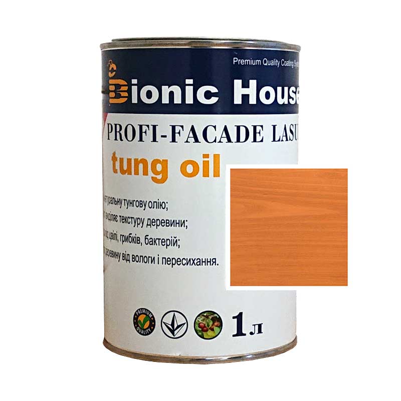 

Краска для дерева PROFI-FACADE LASUR tung oil 1л Миндаль