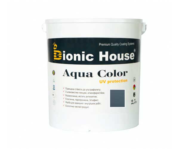 

Краска для дерева Bionic-House Aqua Color UV-protect 2,5л Крайола