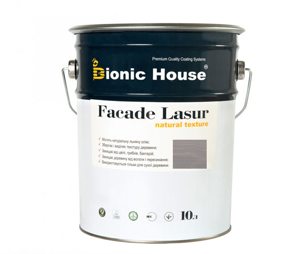 

Краска для дерева FACADE LASUR Bionic-House 10л Пепел А117
