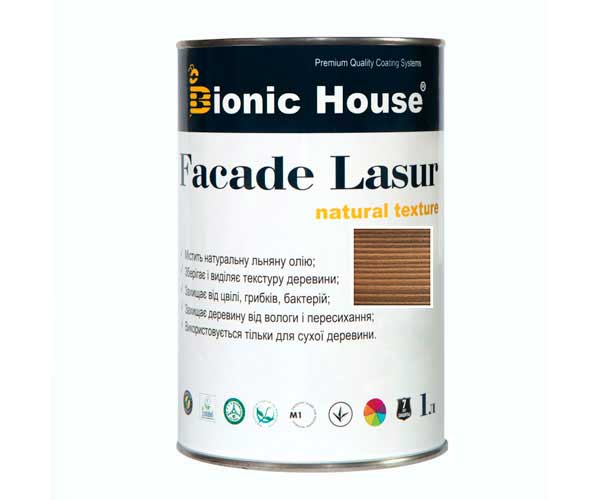 

Краска для дерева FACADE LASUR Bionic-House 1л Кедр