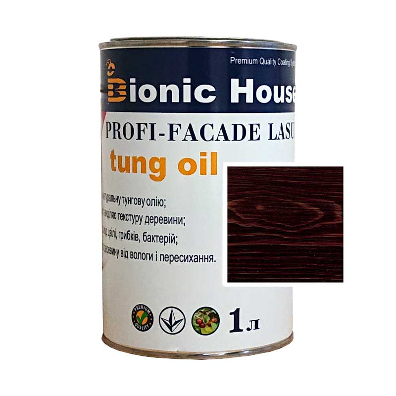 

Краска для дерева PROFI-FACADE LASUR tung oil 1л Розовое дерево