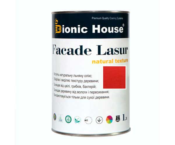 

Краска для дерева FACADE LASUR Bionic-House 1л Барбарис