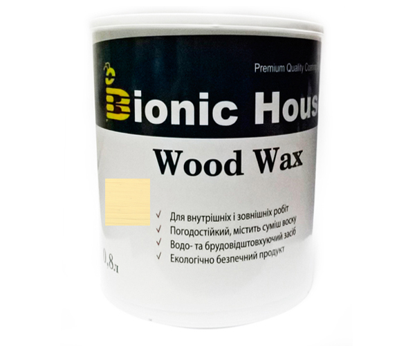 

Краска для дерева WOOD WAX Bionic-House 0,8л Слоновая кость А102