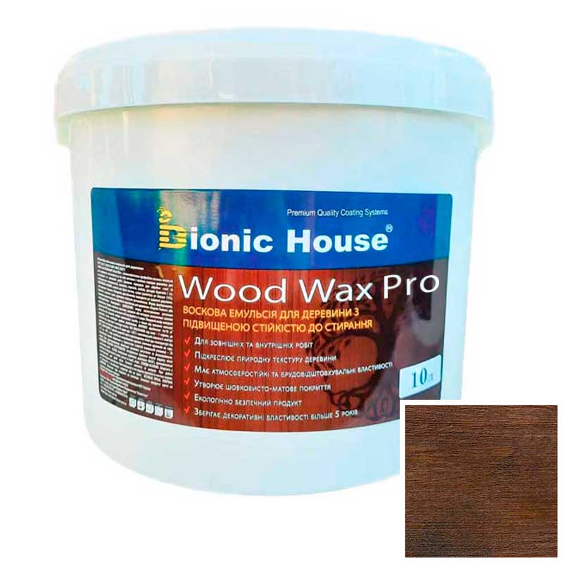 

Краска для дерева WOOD WAX PRO безцветная база Bionic-House 10л Венге