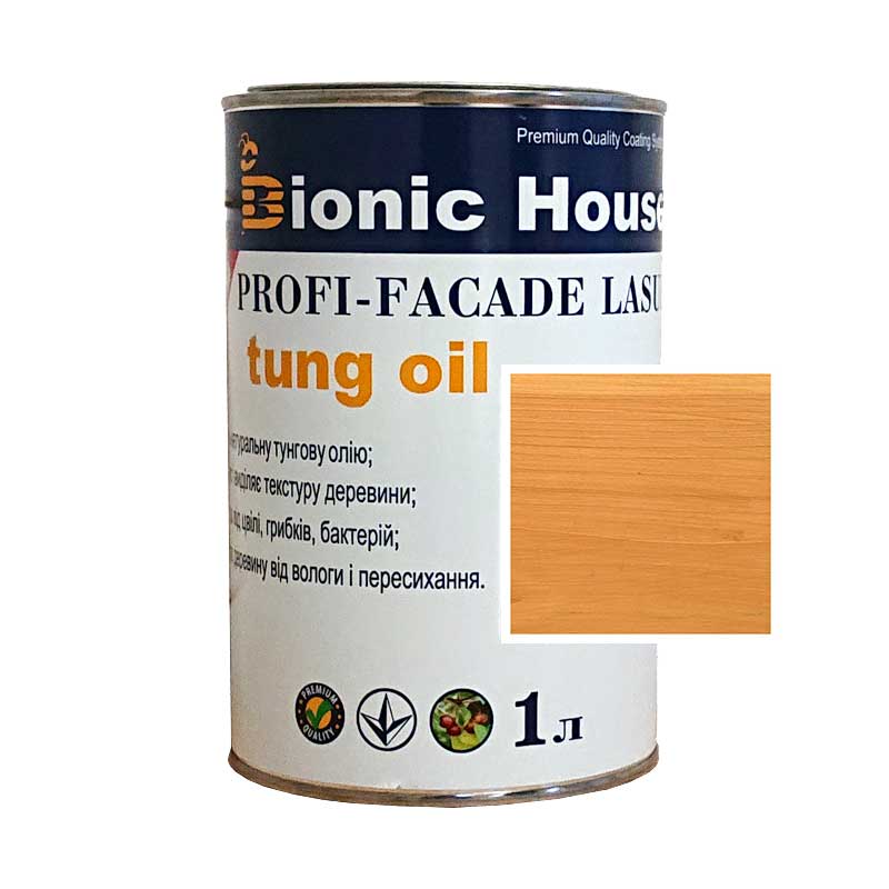 

Краска для дерева PROFI-FACADE LASUR tung oil 1л Дуб