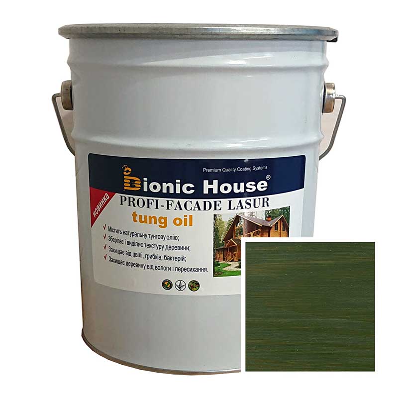

Краска для дерева PROFI-FACADE LASUR tung oil 10л Мирта