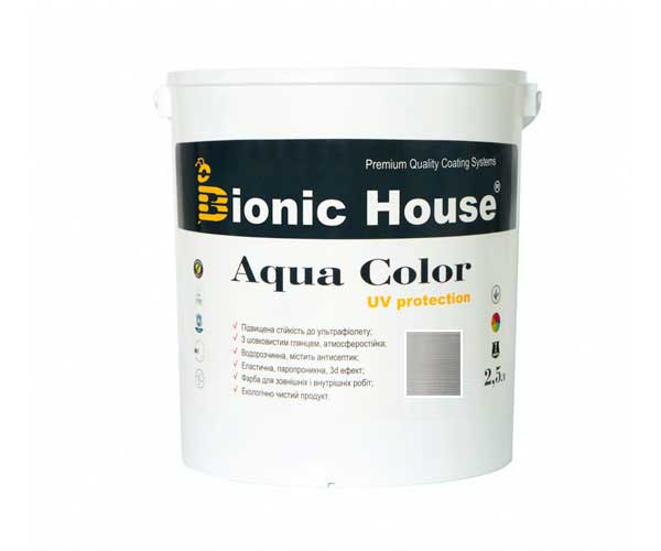 

Краска для дерева Bionic-House Aqua Color UV-protect 2,5л Белый Мрамор