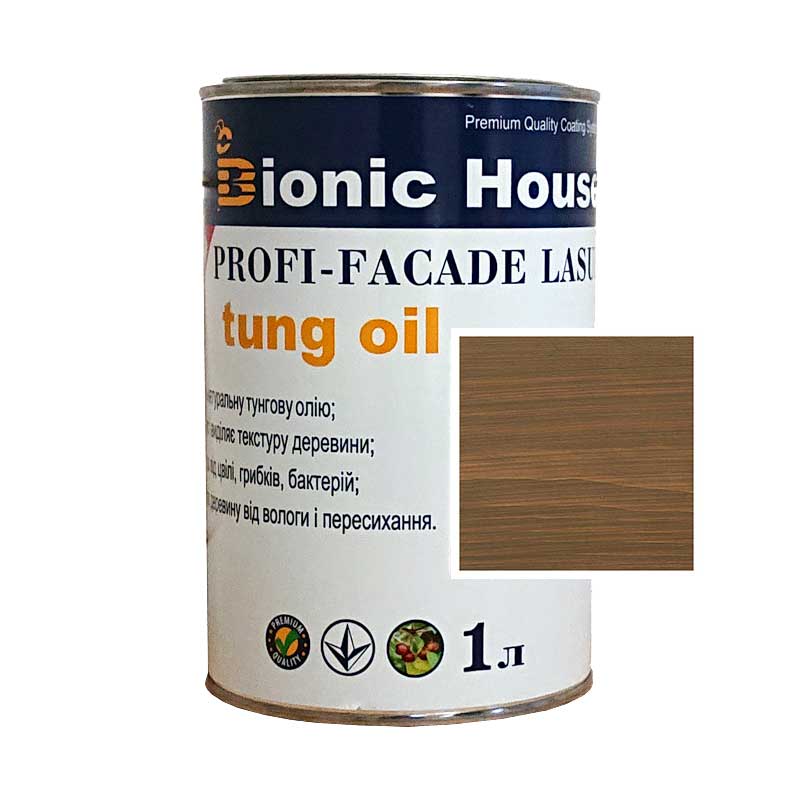 

Краска для дерева PROFI-FACADE LASUR tung oil 1л Хаки