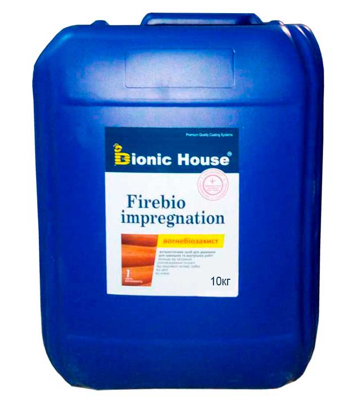 

Огнебиозащитная пропитка FireBio Impregnation Bionic-House 10кг Безцветная