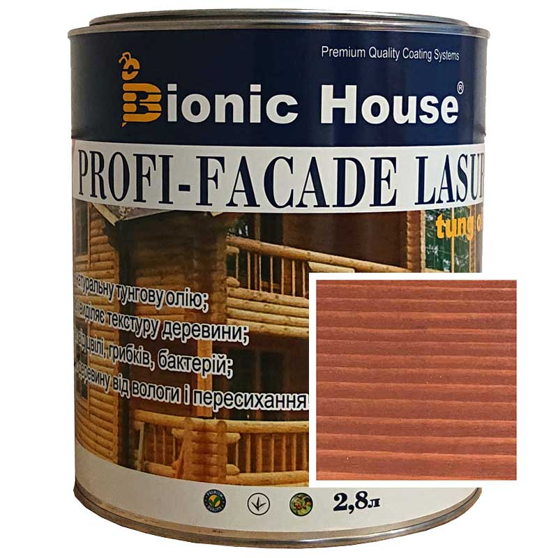 

Краска для дерева PROFI-FACADE LASUR tung oil 2,8л Сандал