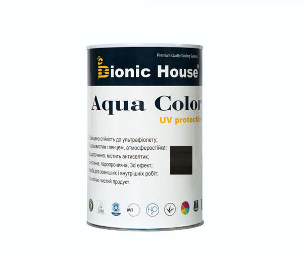 

Краска для дерева Bionic-House Aqua Color UV-protect 0,8л Черное дерево А120