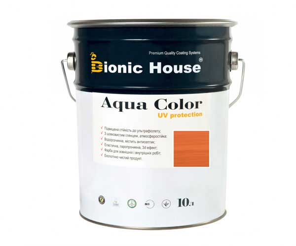 

Краска для дерева Bionic-House Aqua Color UV-protect 10л Рябина