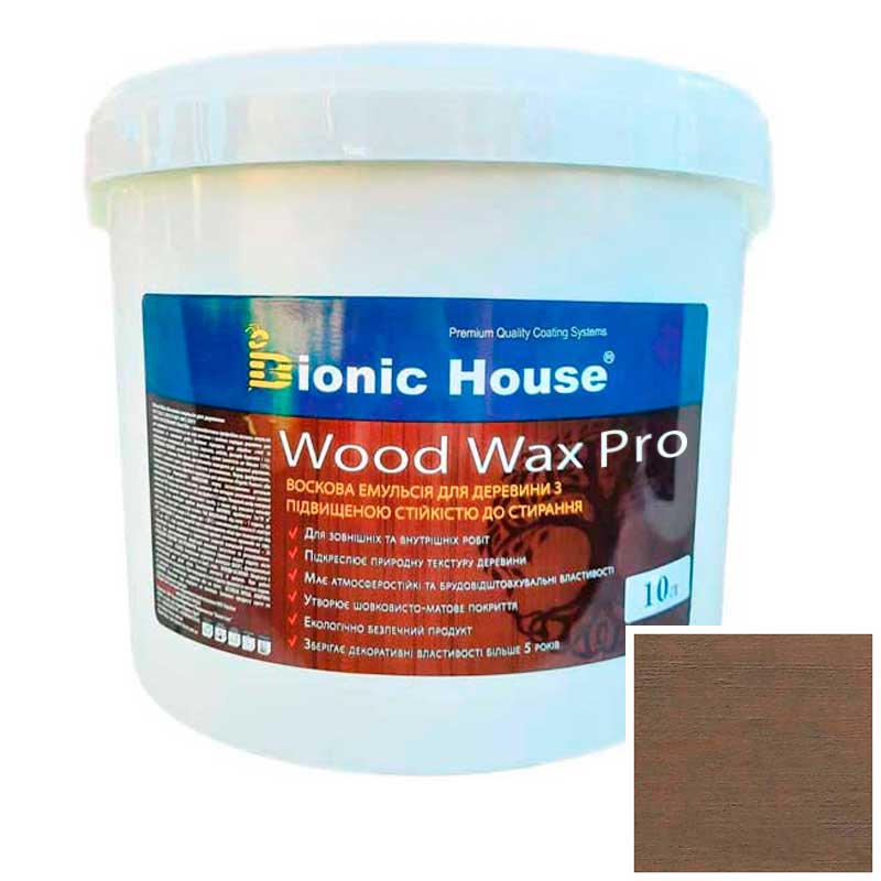 

Краска для дерева WOOD WAX PRO безцветная база Bionic-House 10л Умбра