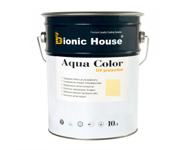

Краска для дерева Bionic-House Aqua Color UV-protect 10л Слоновая кость А102