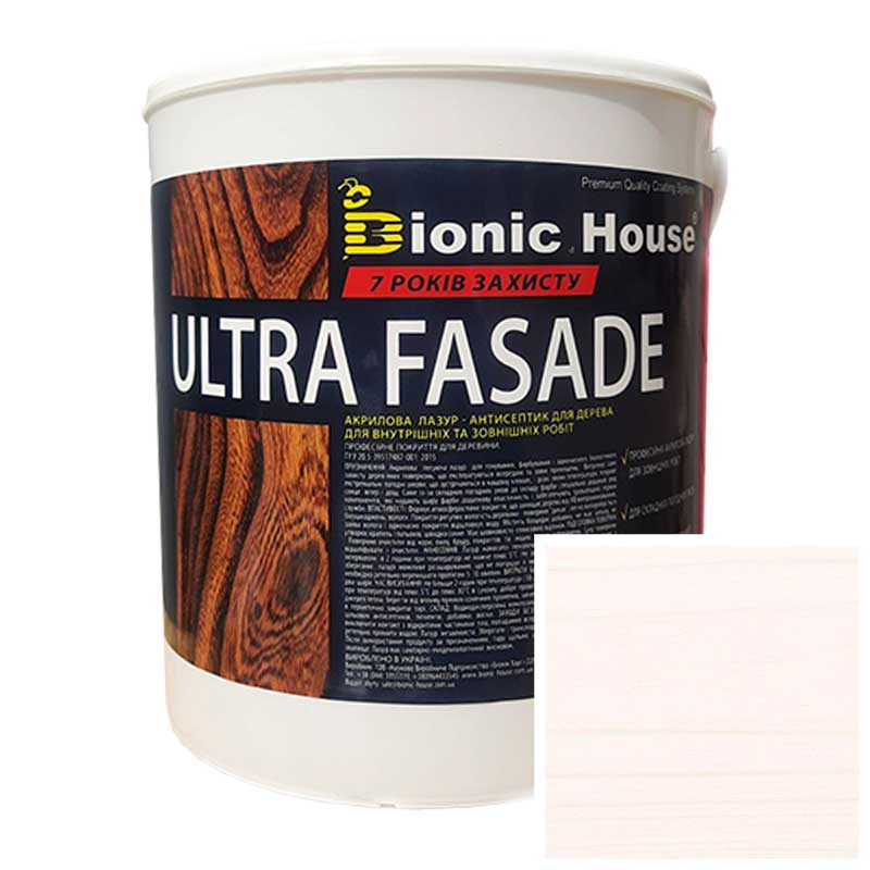 

Краска для дерева фасадная, длительного срока службы ULTRA FACADE 2,5л Белый