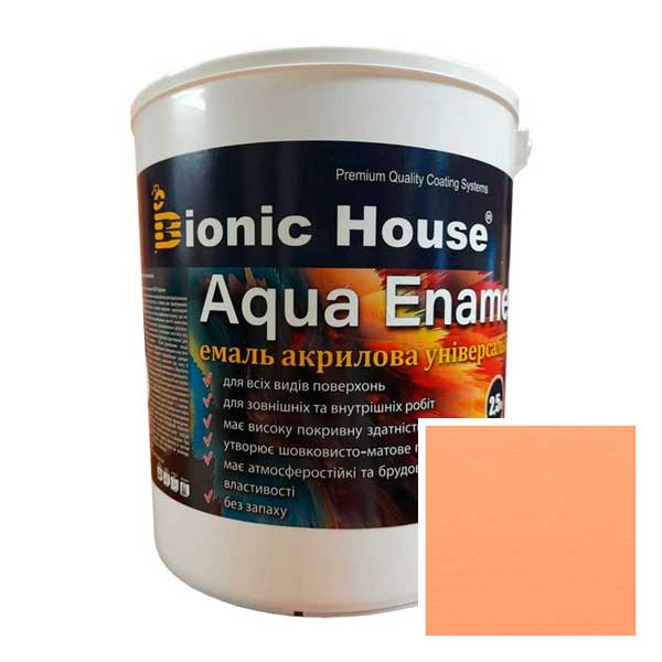 

Краска-эмаль для дерева Bionic-House Aqua Enamel 2,5л Корал